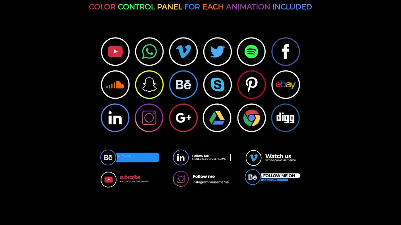 Minimal Social Media Lower Thirds - After Effects Templates 