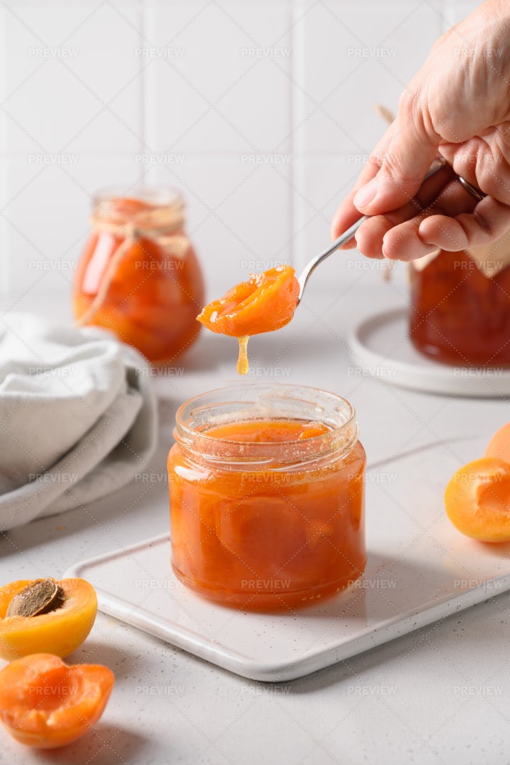 Homemade Apricot Jam: Stock Photos