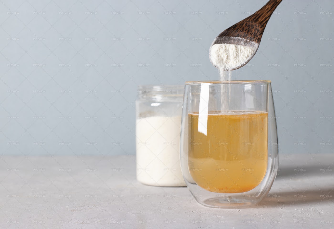 Preparing Collagen Drink: Stock Photos