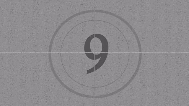 Black-White Countdown TV Damage: Stock Motion Graphics