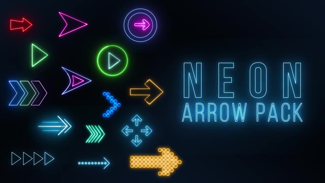 Neon Arrow Pack Premiere Pro Templates Motion Array