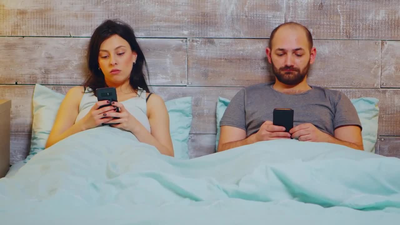 Using Devices Before Bed Stock Video Motion Array