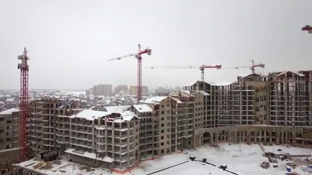 Construction Site During Winter: Stock Video
