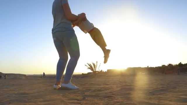 Family Playing Outdoors: Stock Video