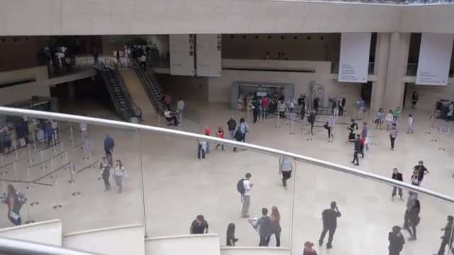 Lobby Of The Louvre: Stock Video