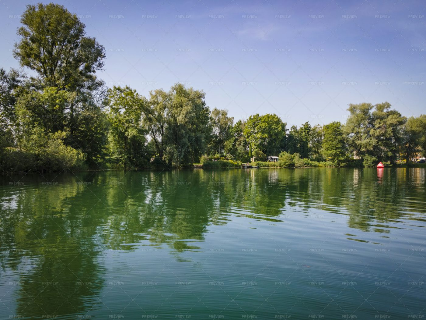 Jannersee Lake And Reflection: Stock Photos