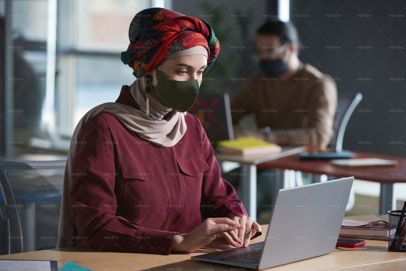 Woman Working At Her Workplace: Stock Photos