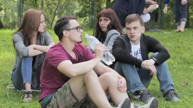 Young Friends At A Picnic: Stock Video