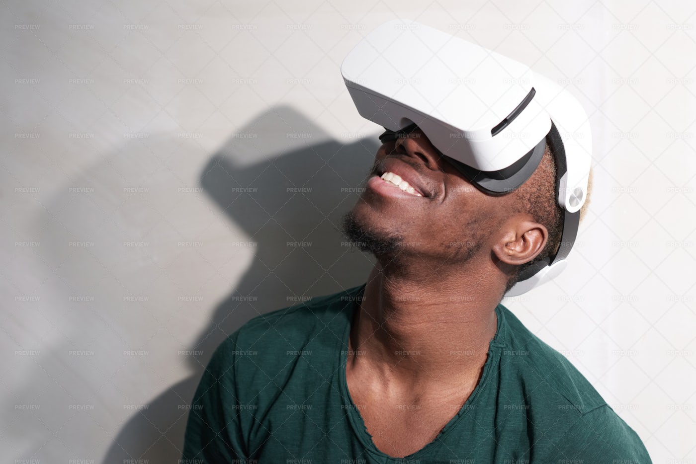 Smiling Man In VR Headset: Stock Photos