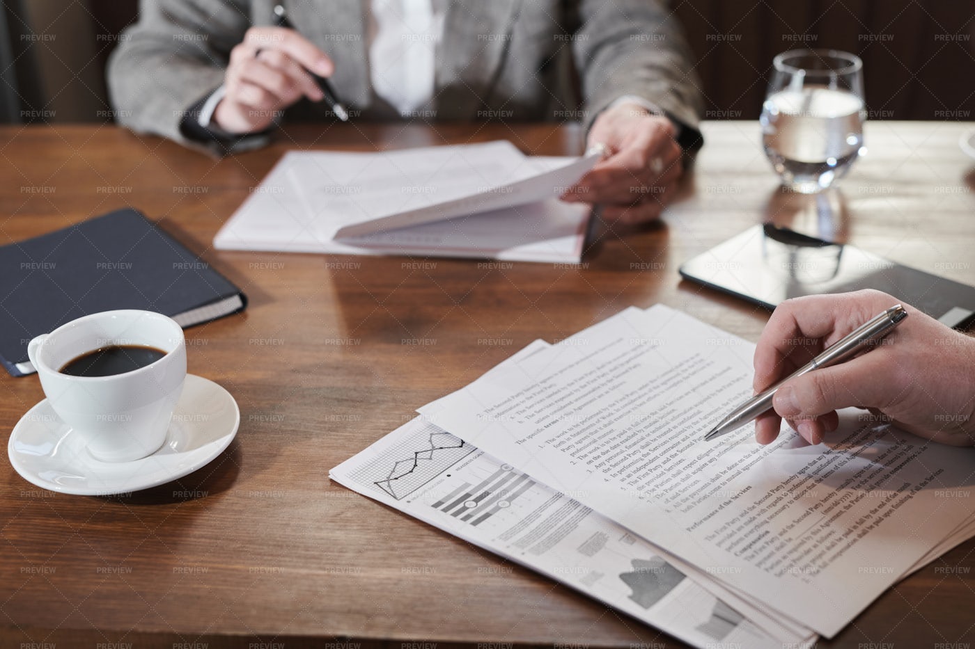 Reading Business Contract: Stock Photos