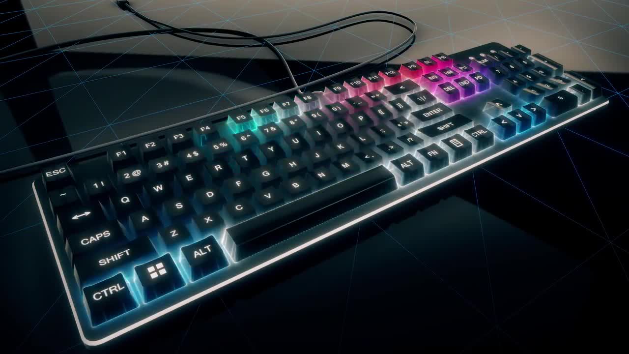 Neon Backlit Keyboard - Stock Motion Graphics | Motion Array