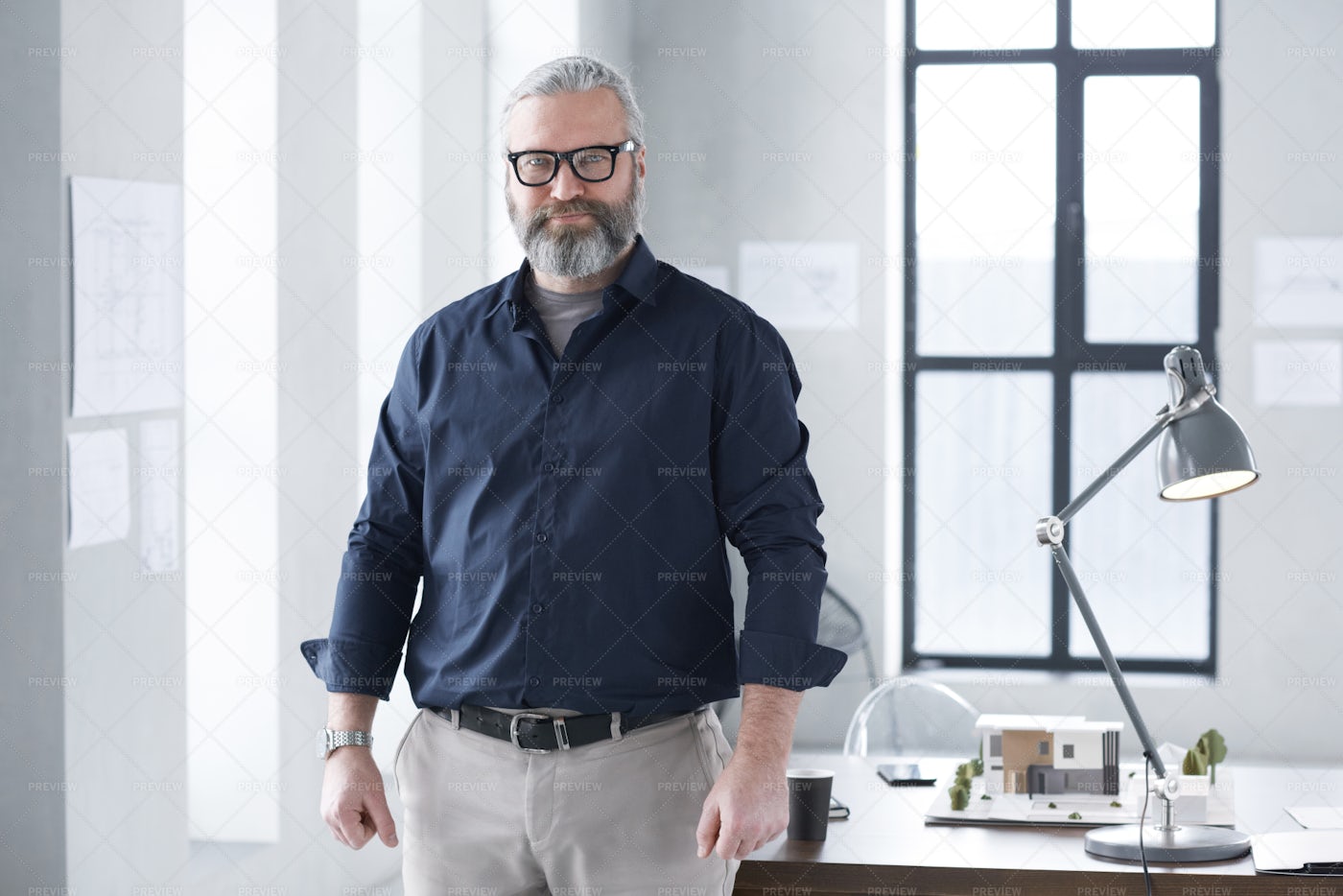 Portrait Of Experienced Architect: Stock Photos