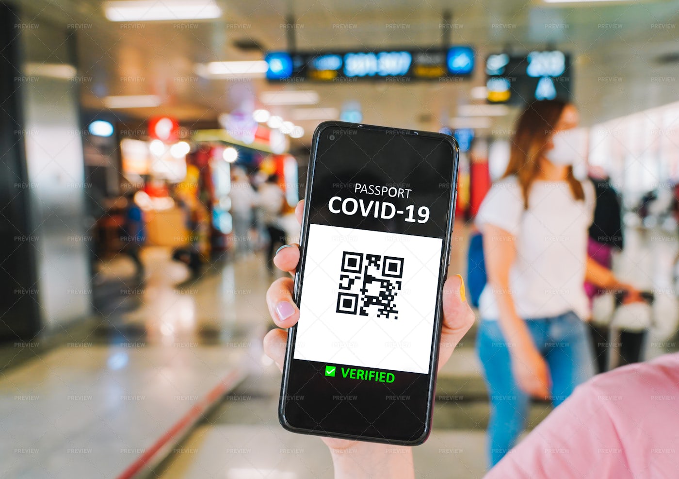 Covid Passport QR Code: Stock Photos