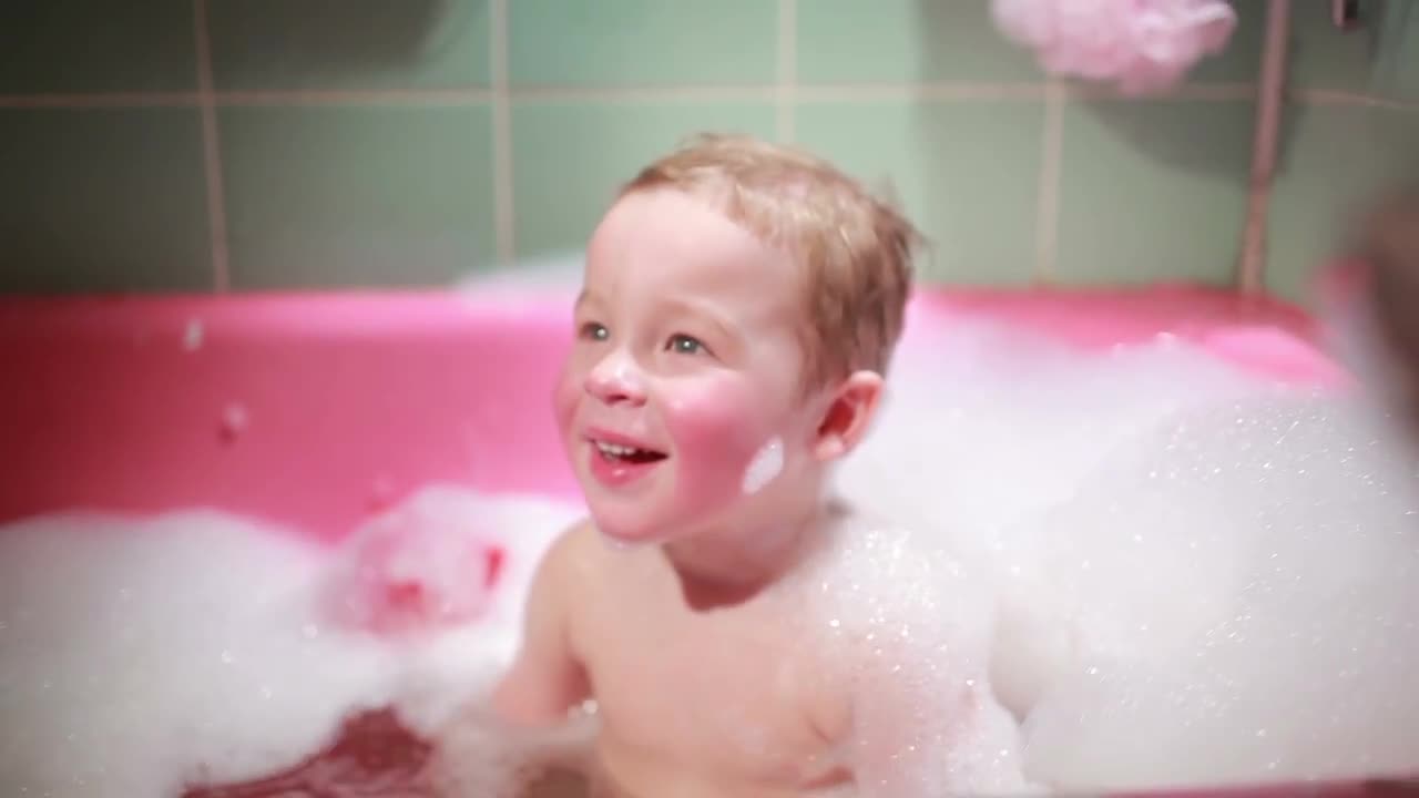 young boy bath 