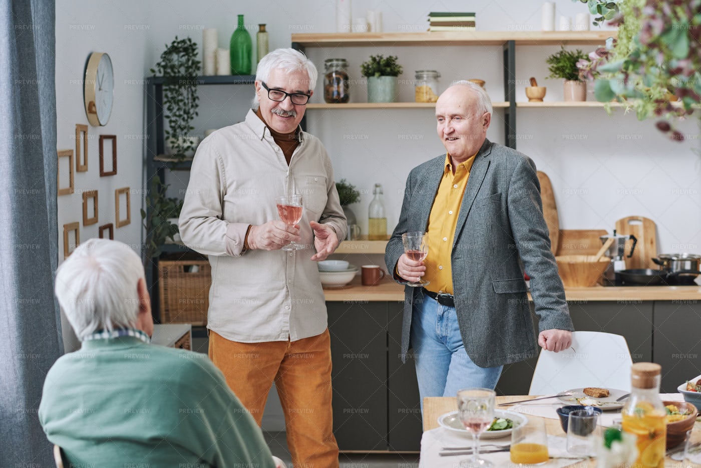Senior Men Gathering Together: Stock Photos