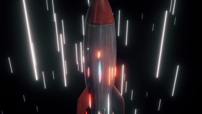 Cartoon Flying Rocket - Stock Motion Graphics | Motion Array