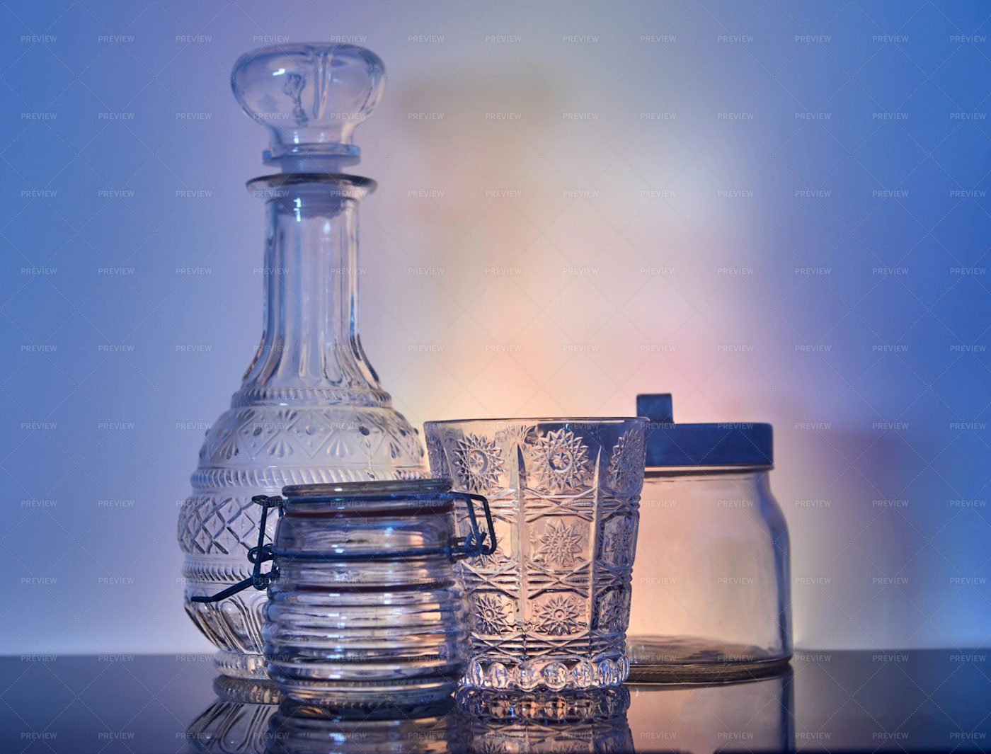 Decanter Glass And Jars: Stock Photos