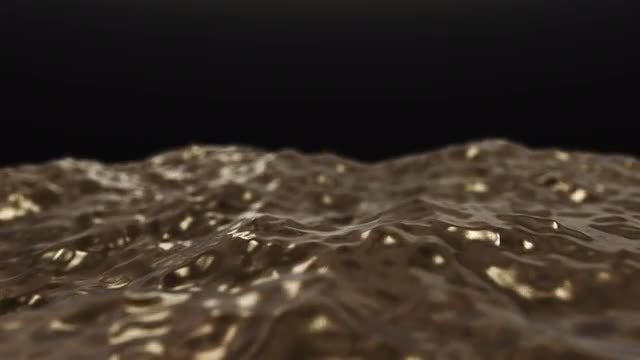 Golden Waves On Black Background: Stock Motion Graphics