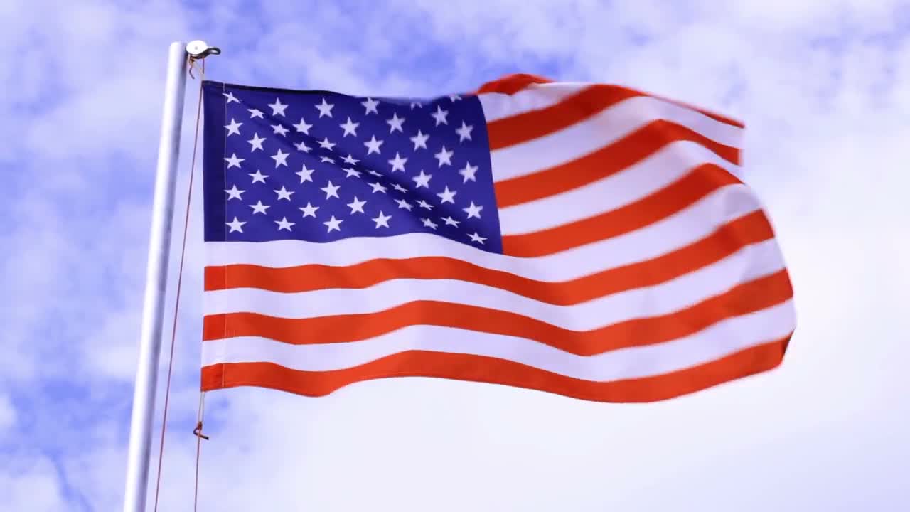 US Flag Fluttering In Wind - Stock Video | Motion Array