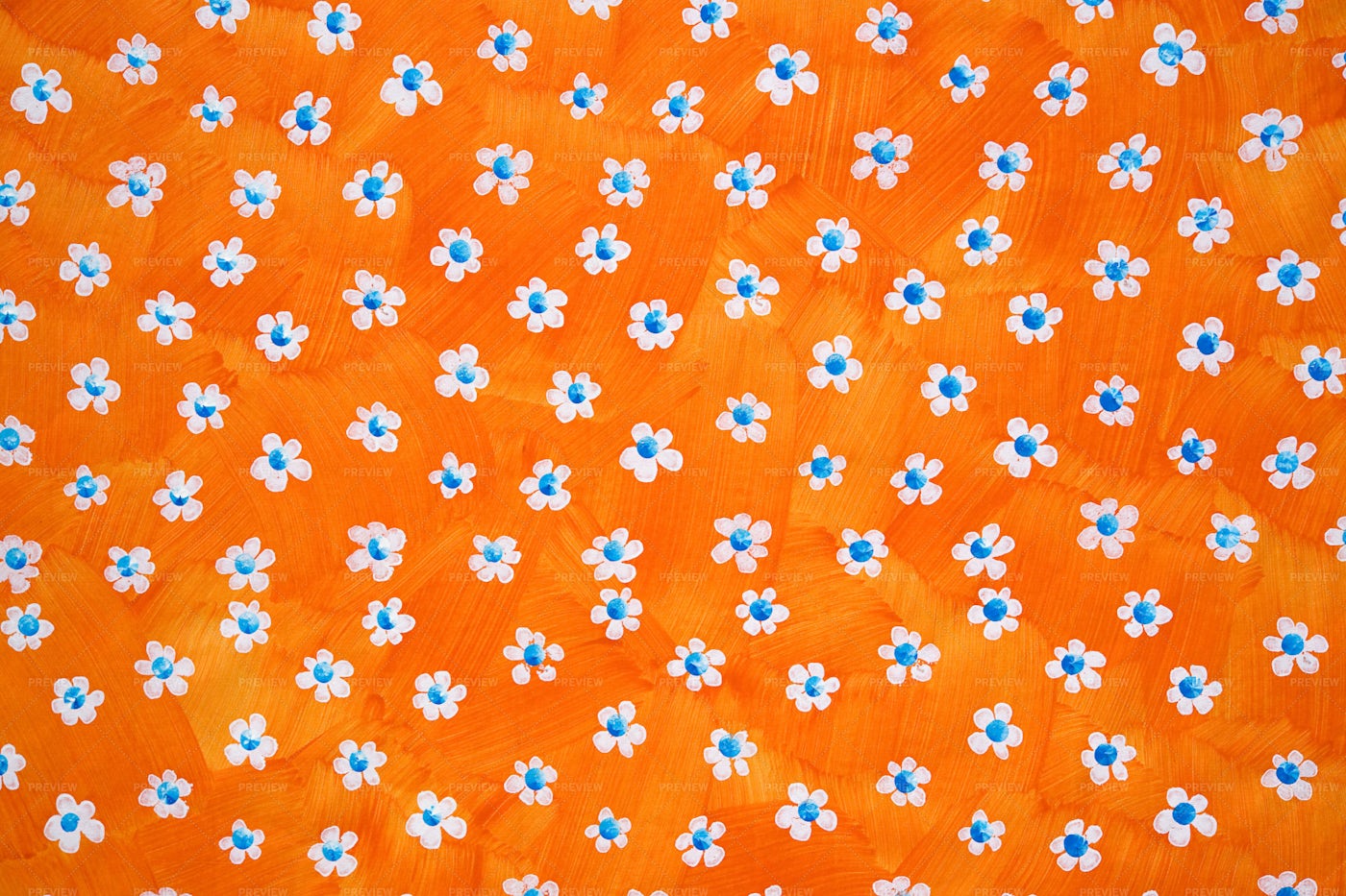 Orange Background With Daisies: Stock Photos