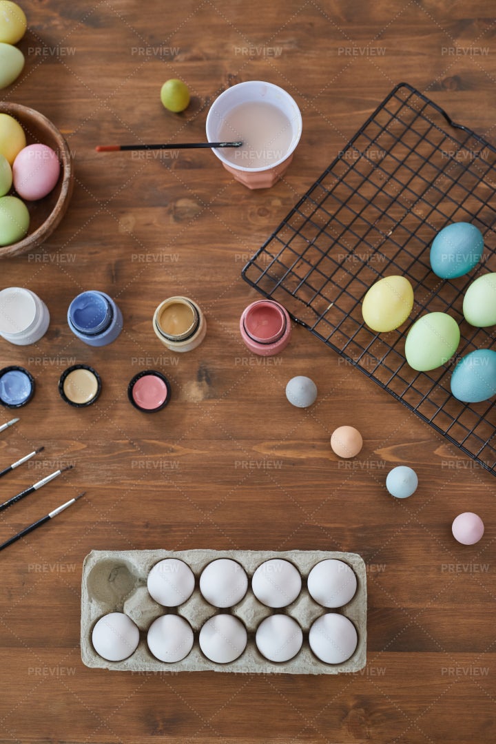 Pastel Colored Easter Eggs: Stock Photos