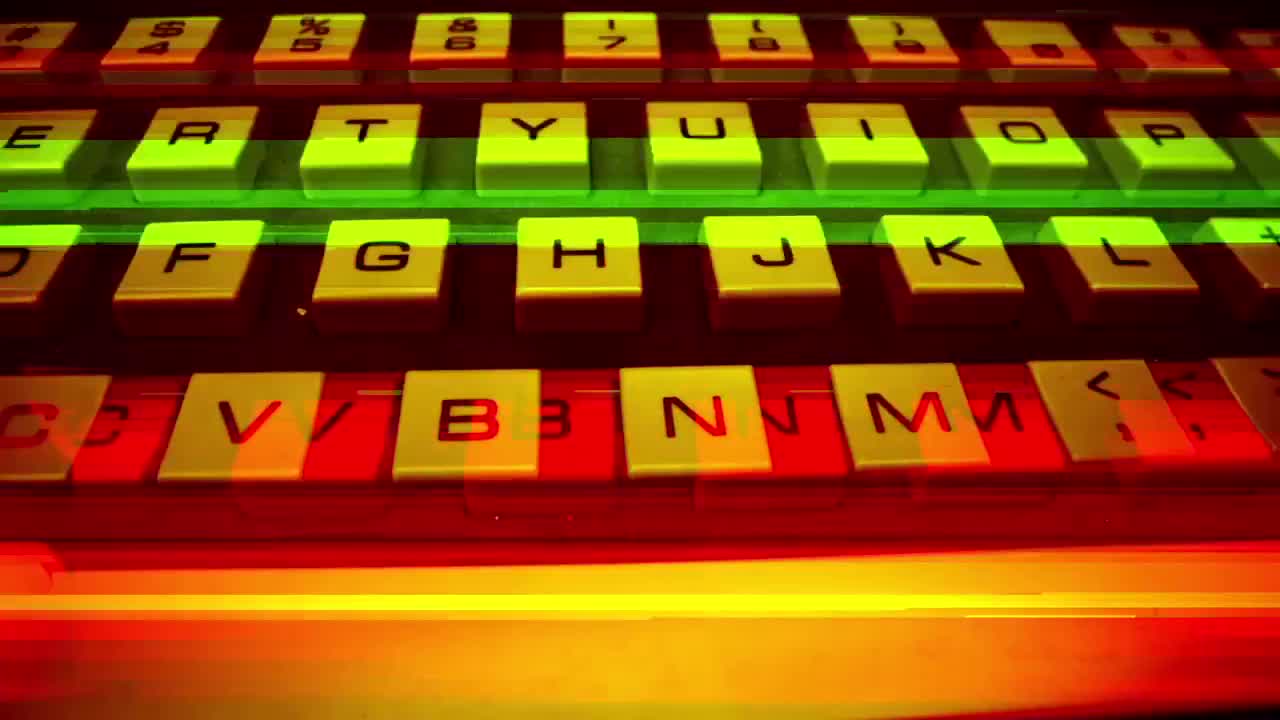 Glitching Vintage Keyboard Stock Motion Graphics Motion Array