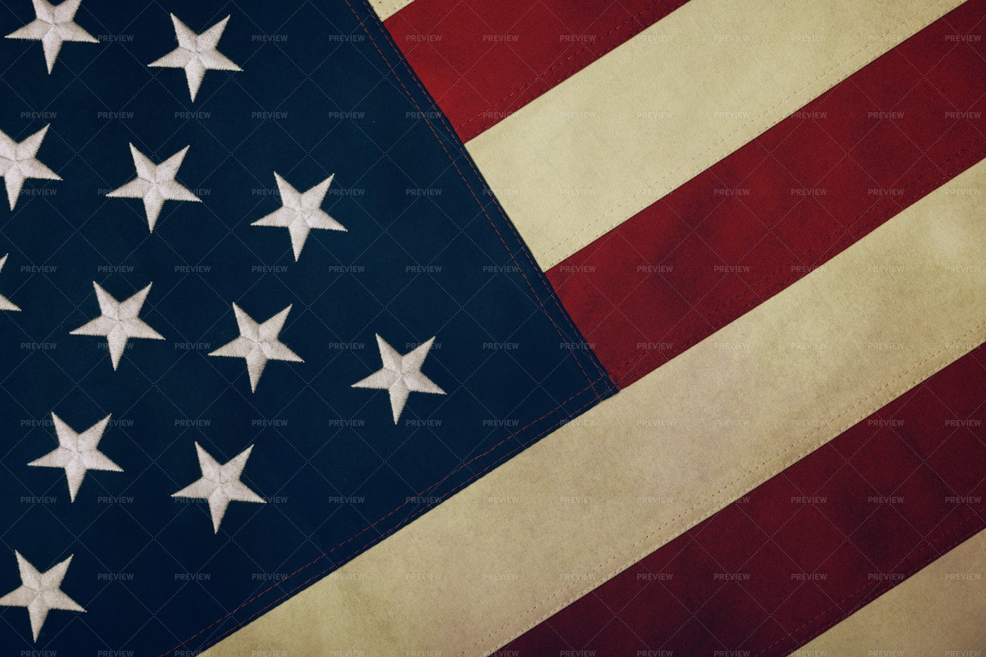 Vintage Embroidered American Flag: Stock Photos