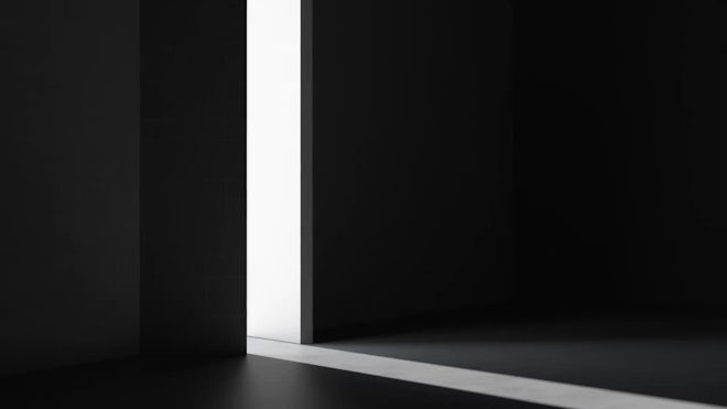 Doors Opening In A Dark Room - Stock Motion Graphics