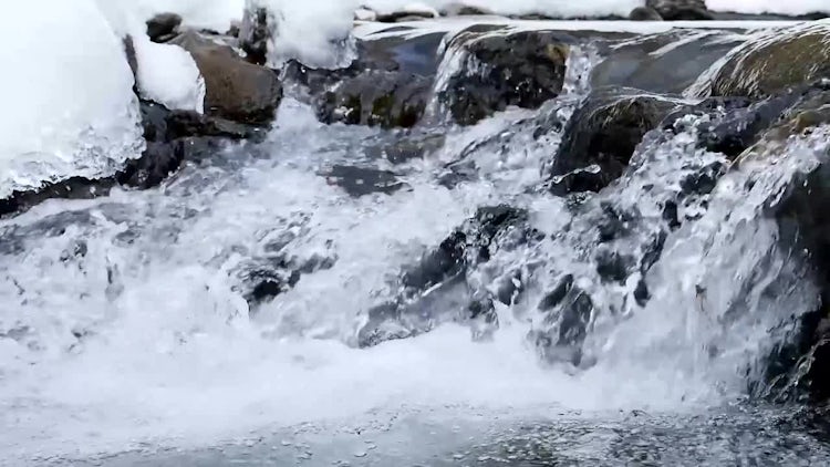 Icy River In Winter: Stock Video