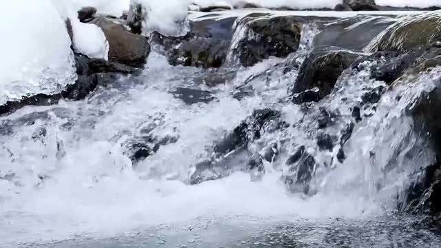 Icy River In Winter: Stock Video