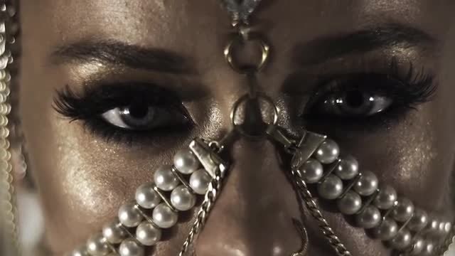 Exotic Woman With Face Jewelry: Stock Video