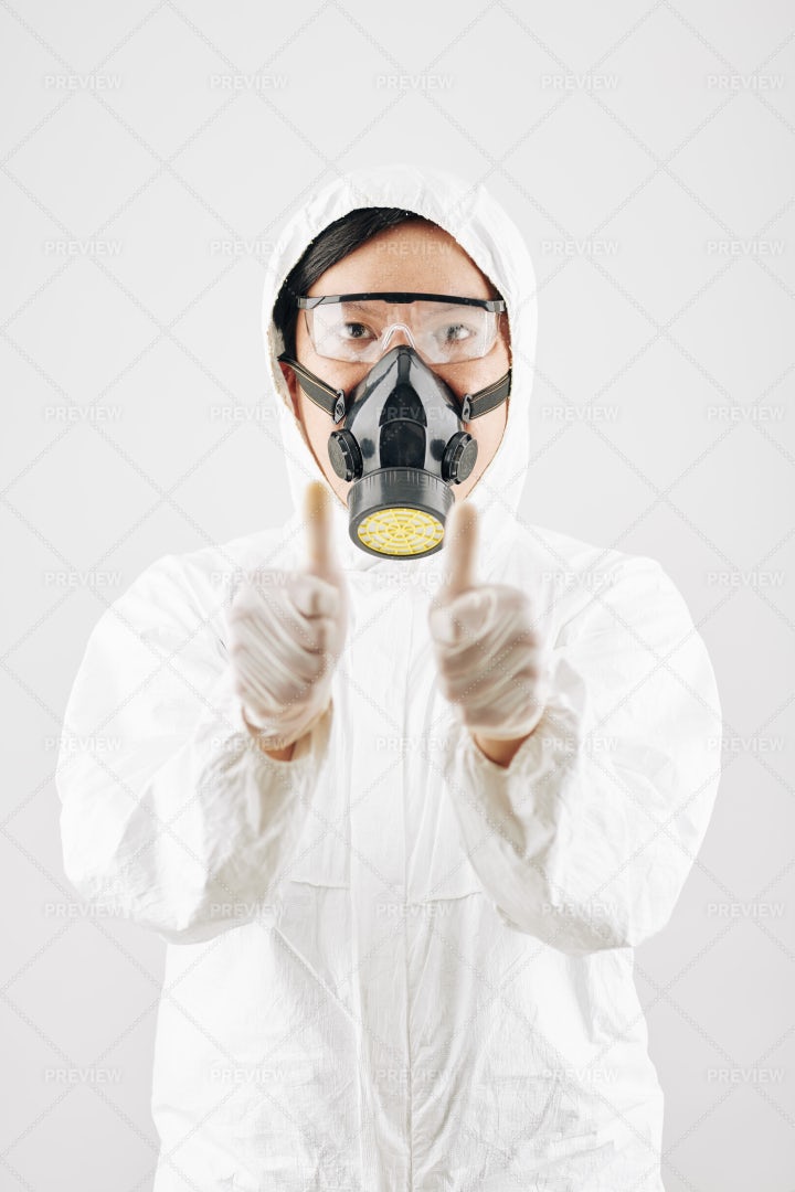 Man In White Hazmat Suit: Stock Photos