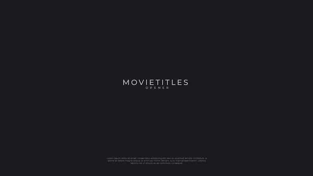 Movie Titles Opener 4K: After Effects Templates