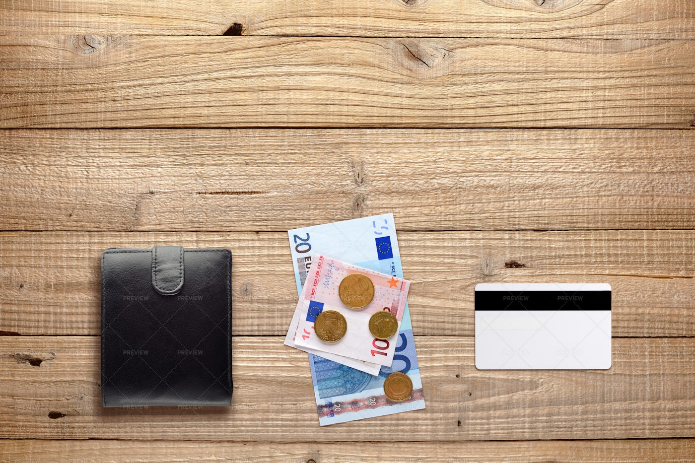 Wallet, Money And Plastic Card: Stock Photos