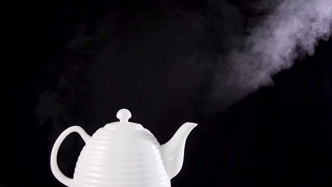 Tea Pot With Boiling Water Stock Video Motion Array