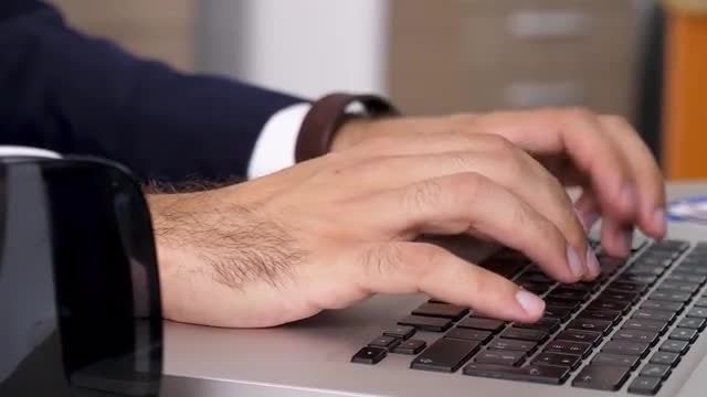 Man Typing On Laptop: Stock Video