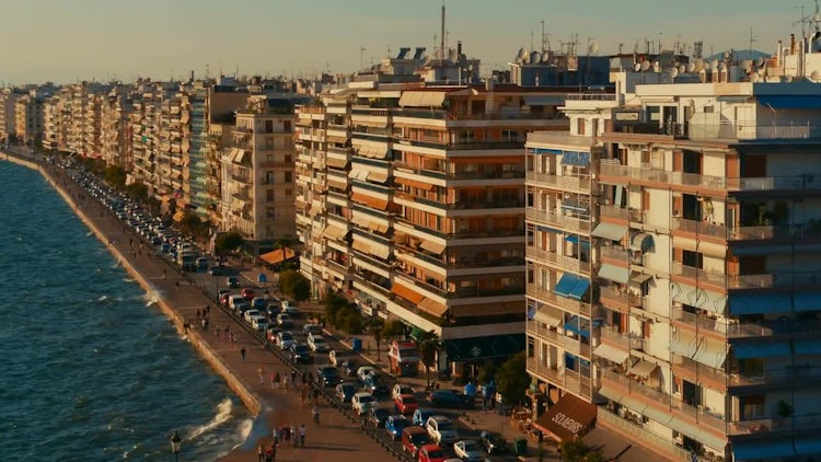 Traffic Jam By The Seaside: Stock Video