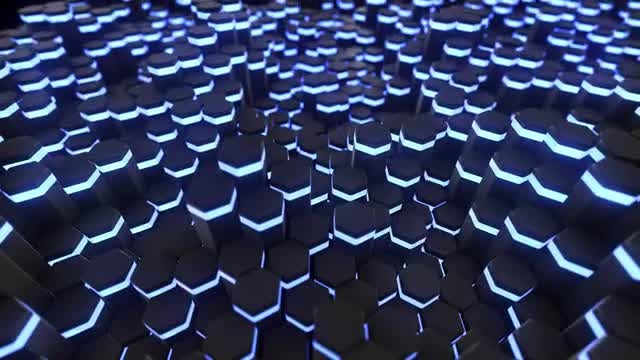 Undulating Blue Hexagons Background : Stock Motion Graphics