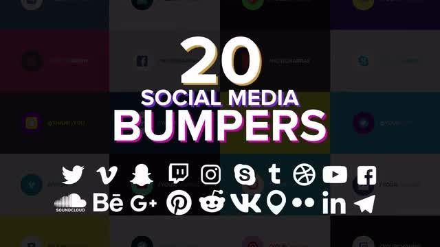 20 Social Media Bumpers: Motion Graphics Templates