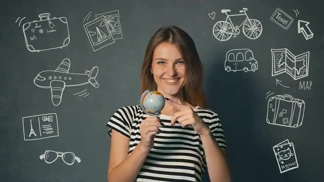 Tourist Picks Random Travel Location: Stock Video