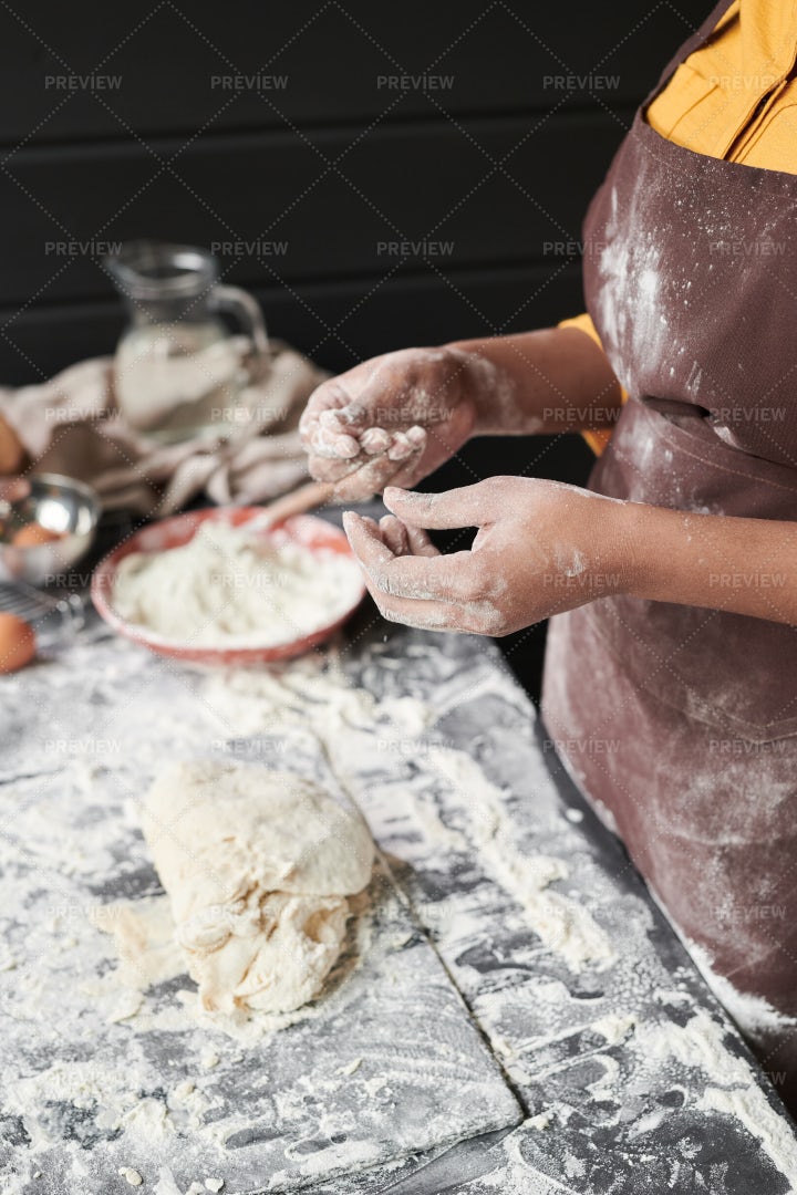 Baker Kneading A Dough: Stock Photos