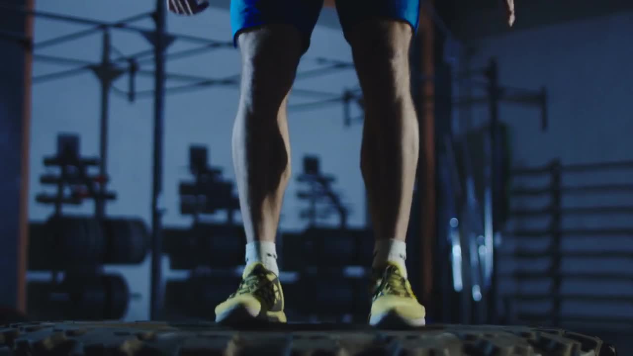 Athlete Jumping On Tire Stock Video Motion Array