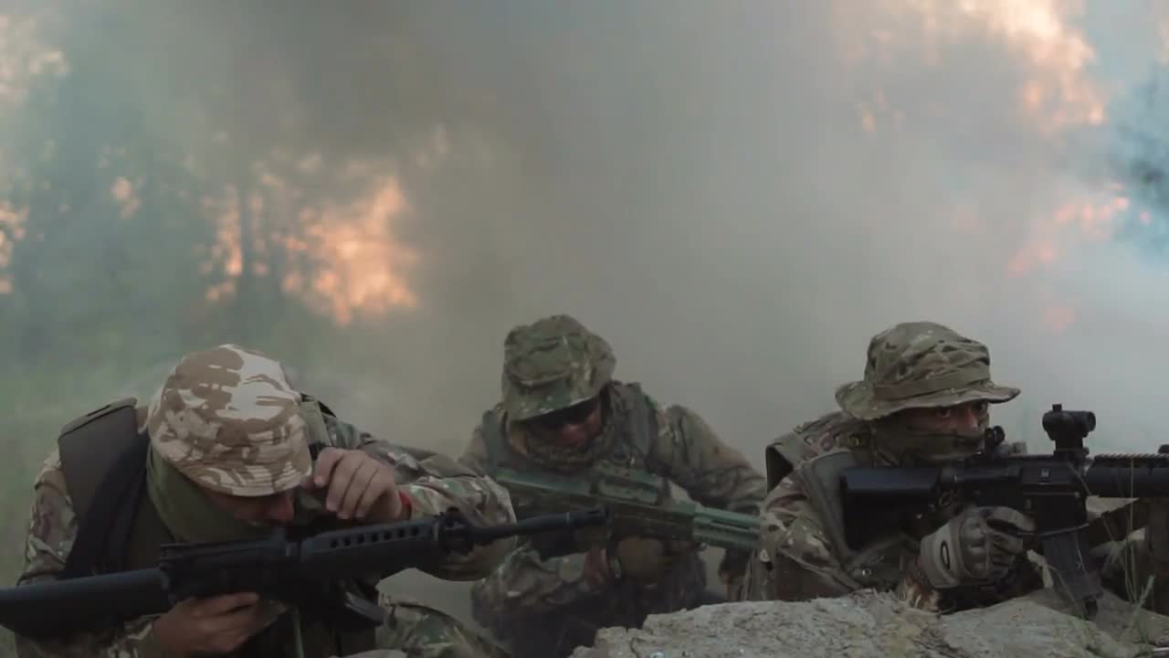 Soldiers Ambushed Stock Video Motion Array