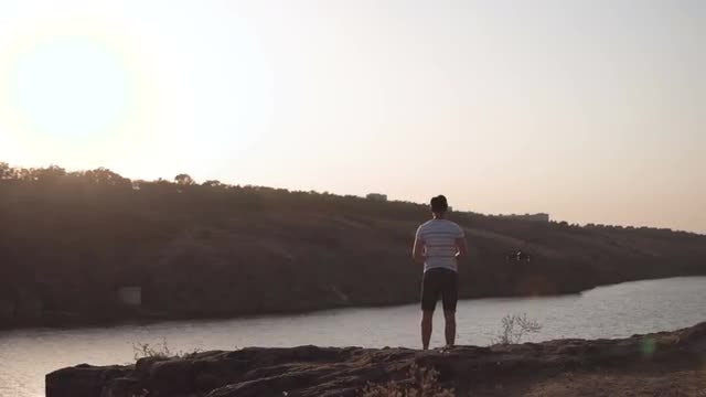 Man Controls Drone: Stock Video