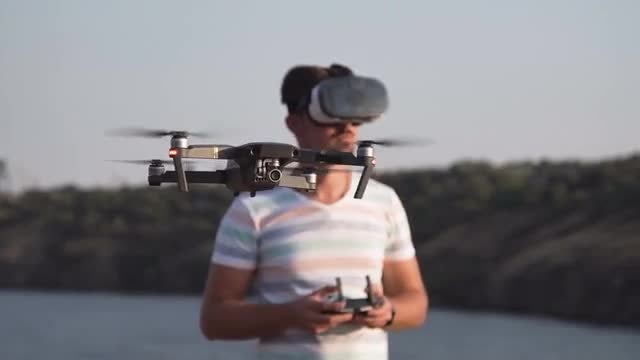 Controlling Drone With VR: Stock Video