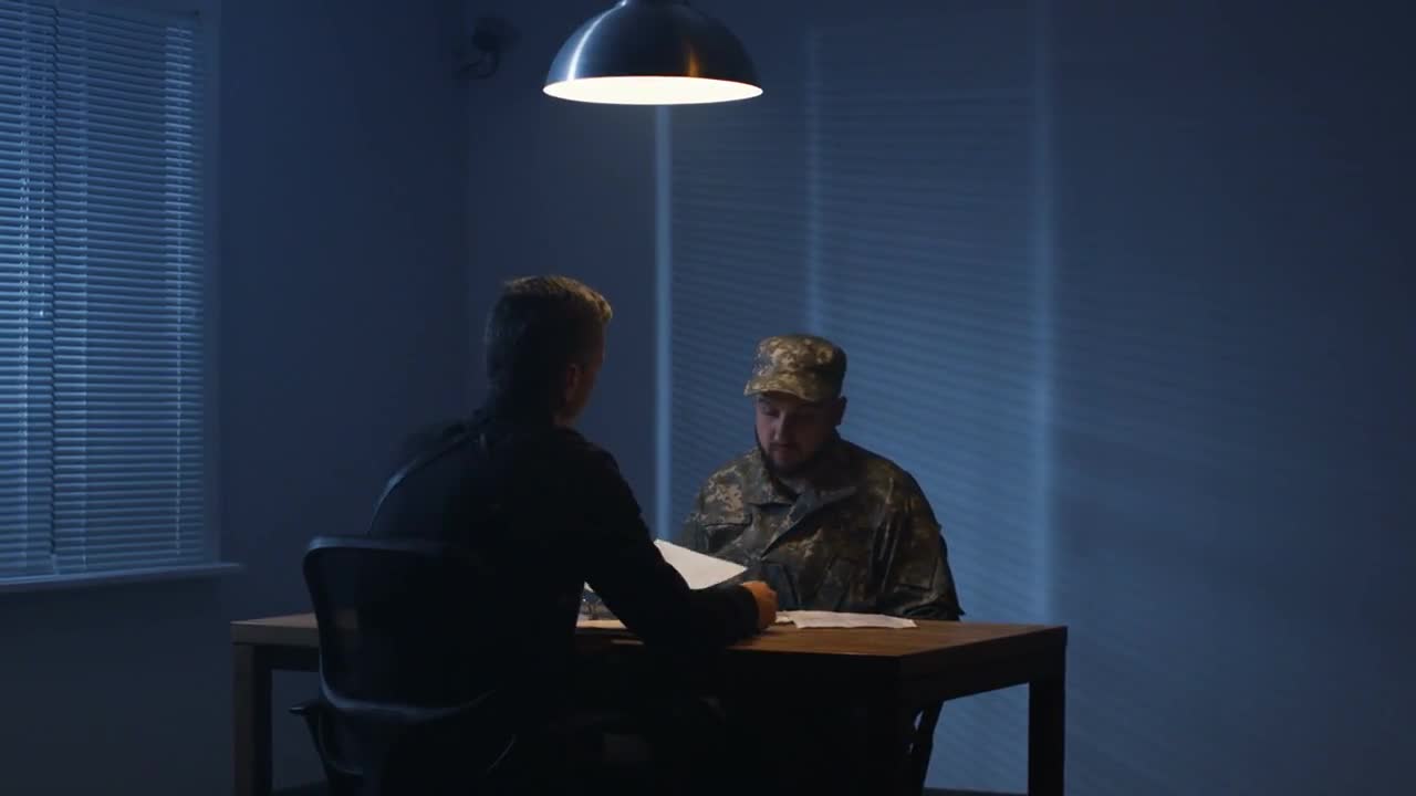 Questioning A Soldier Stock Video Motion Array