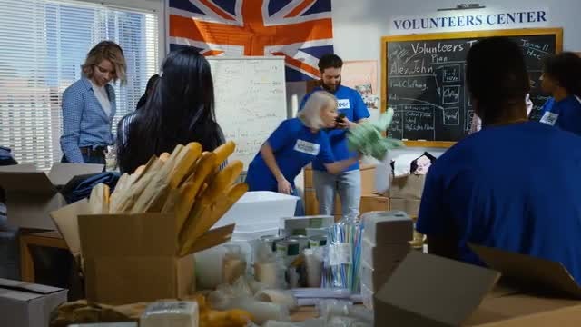 Sorting Donations: Stock Video