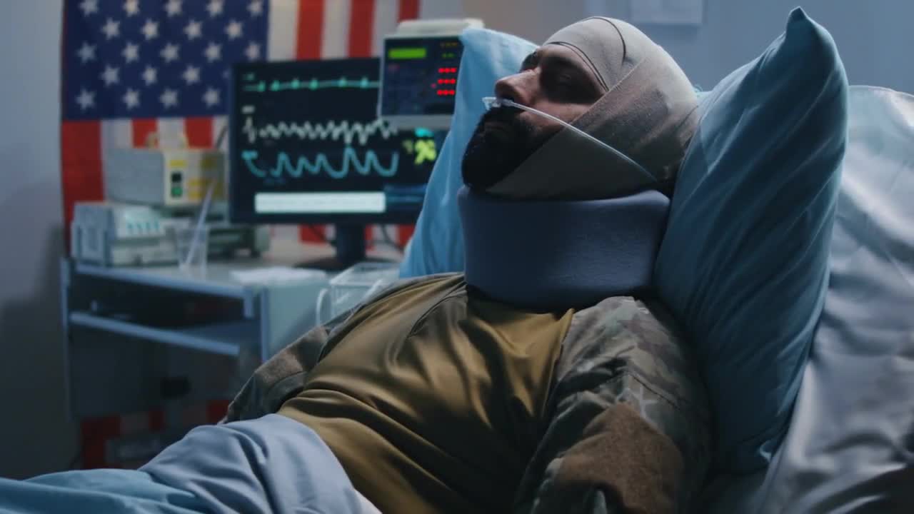 Soldier In Hospital Bed Stock Video Motion Array