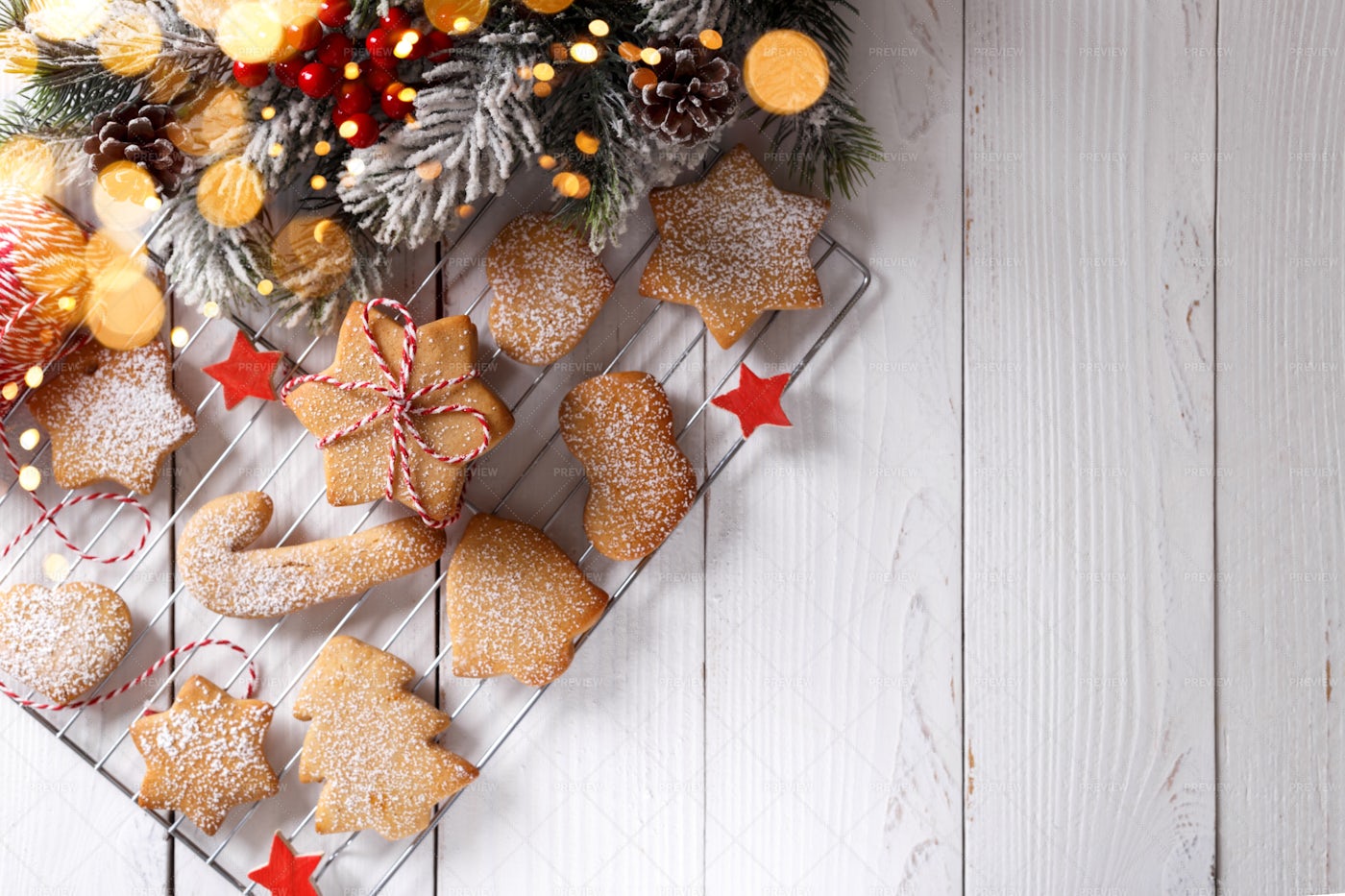 Christmas Shortbread Or Gingerbread Cook: Stock Photos
