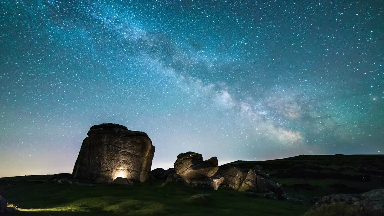 Milky Way Sky Over Dartmoor - Stock Video | Motion Array